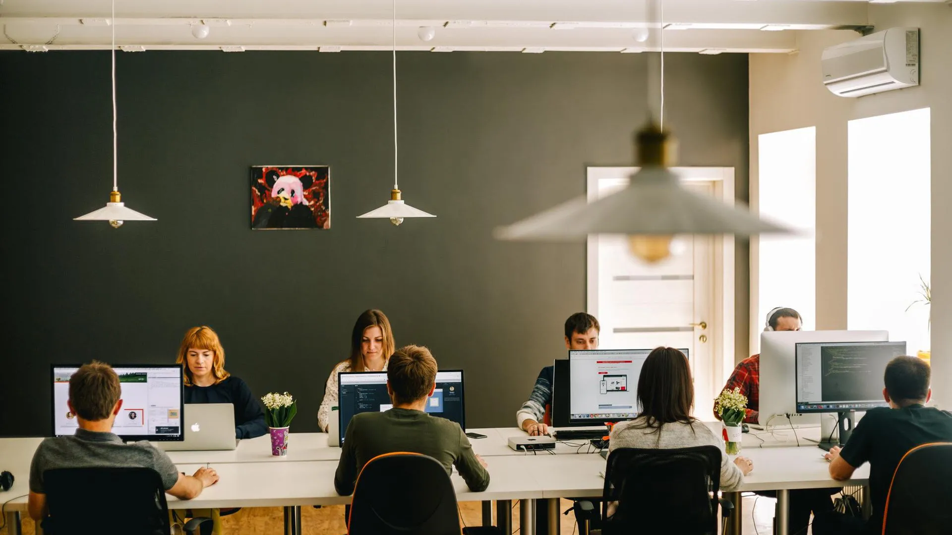 Markupus web development team working in the office in Kharkiv