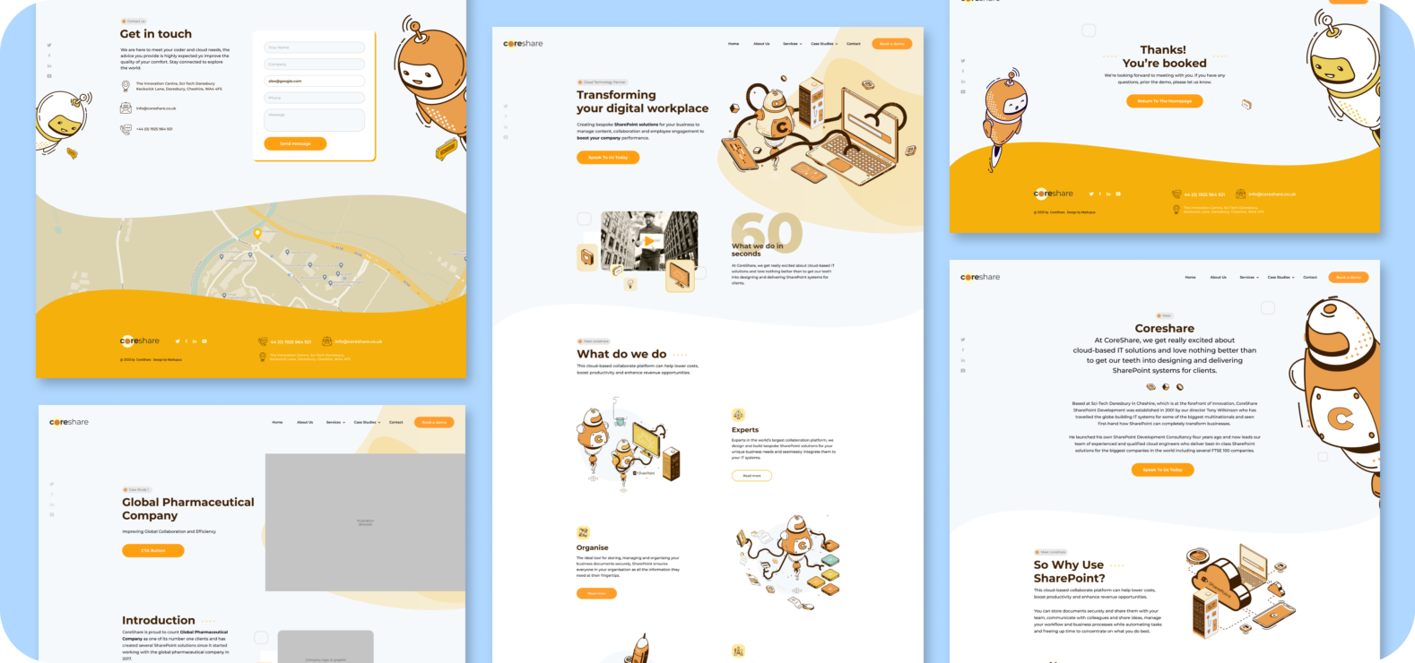 SaaS website desktop mockups