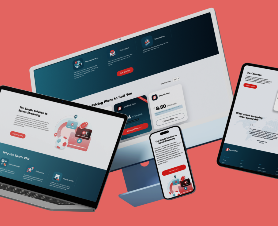 SportsVPN website mockups