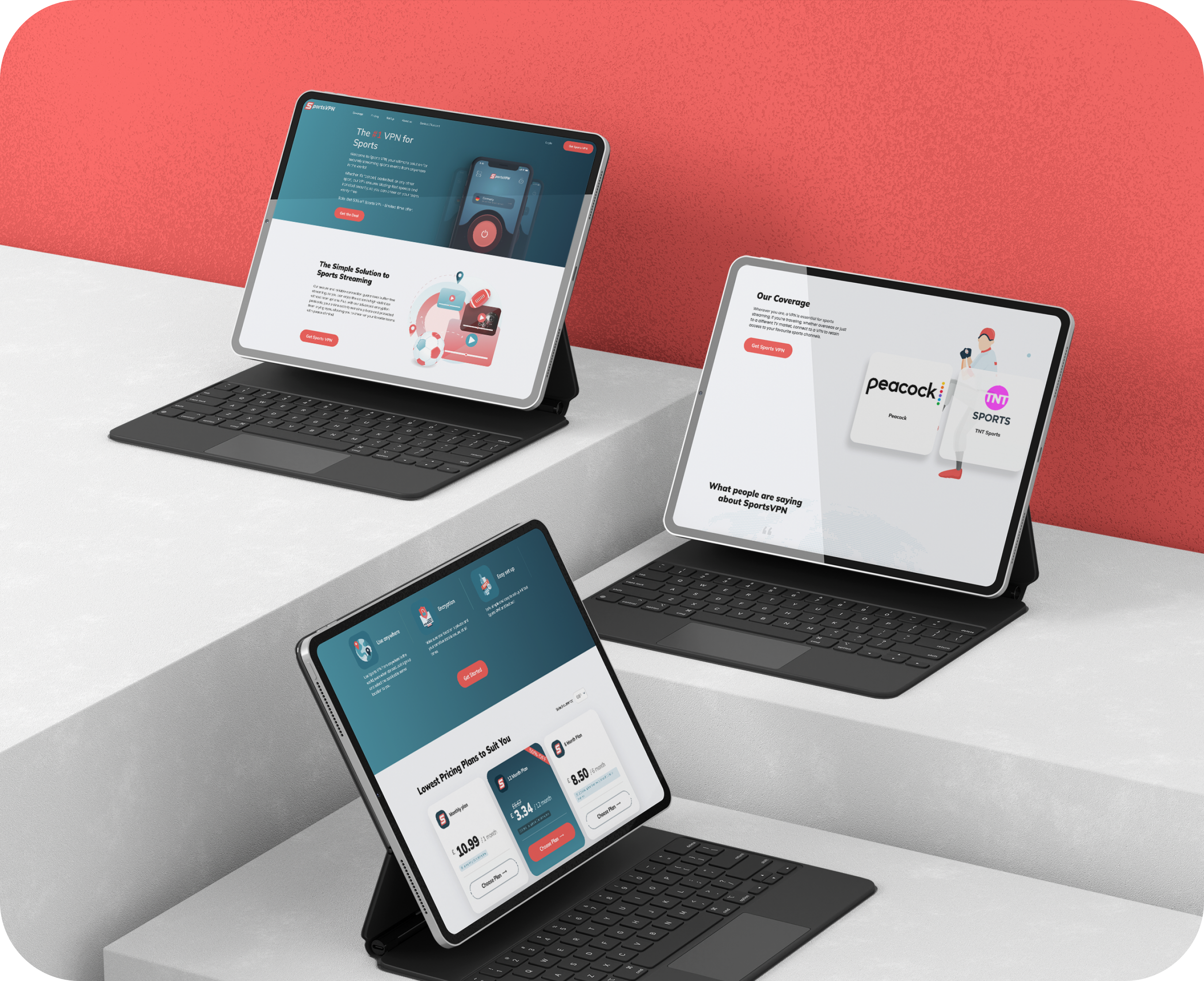 Sports website mockups