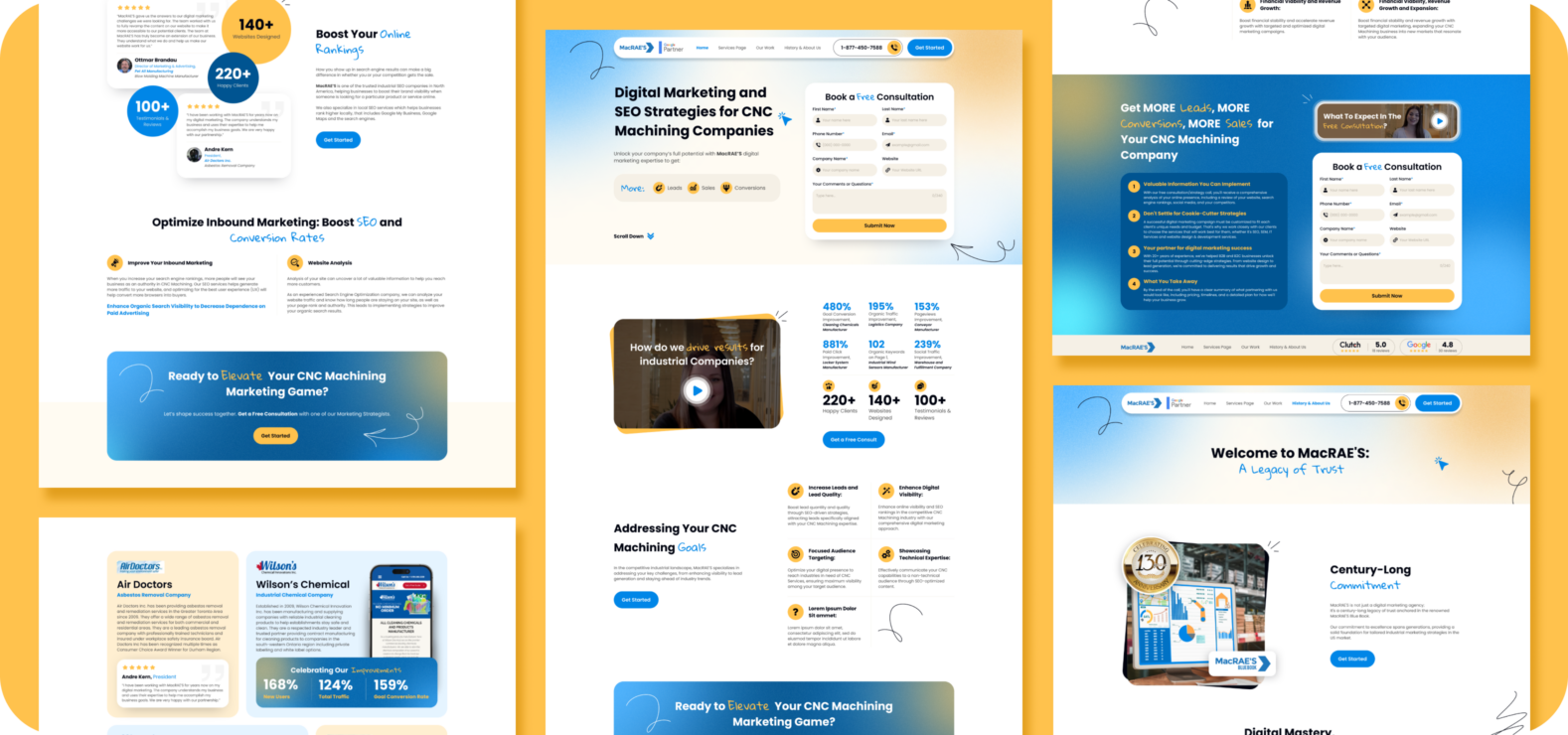 Marketing agency desktop website mockups
