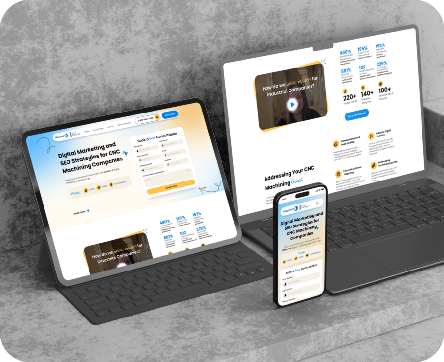 MacRAE's website mockups