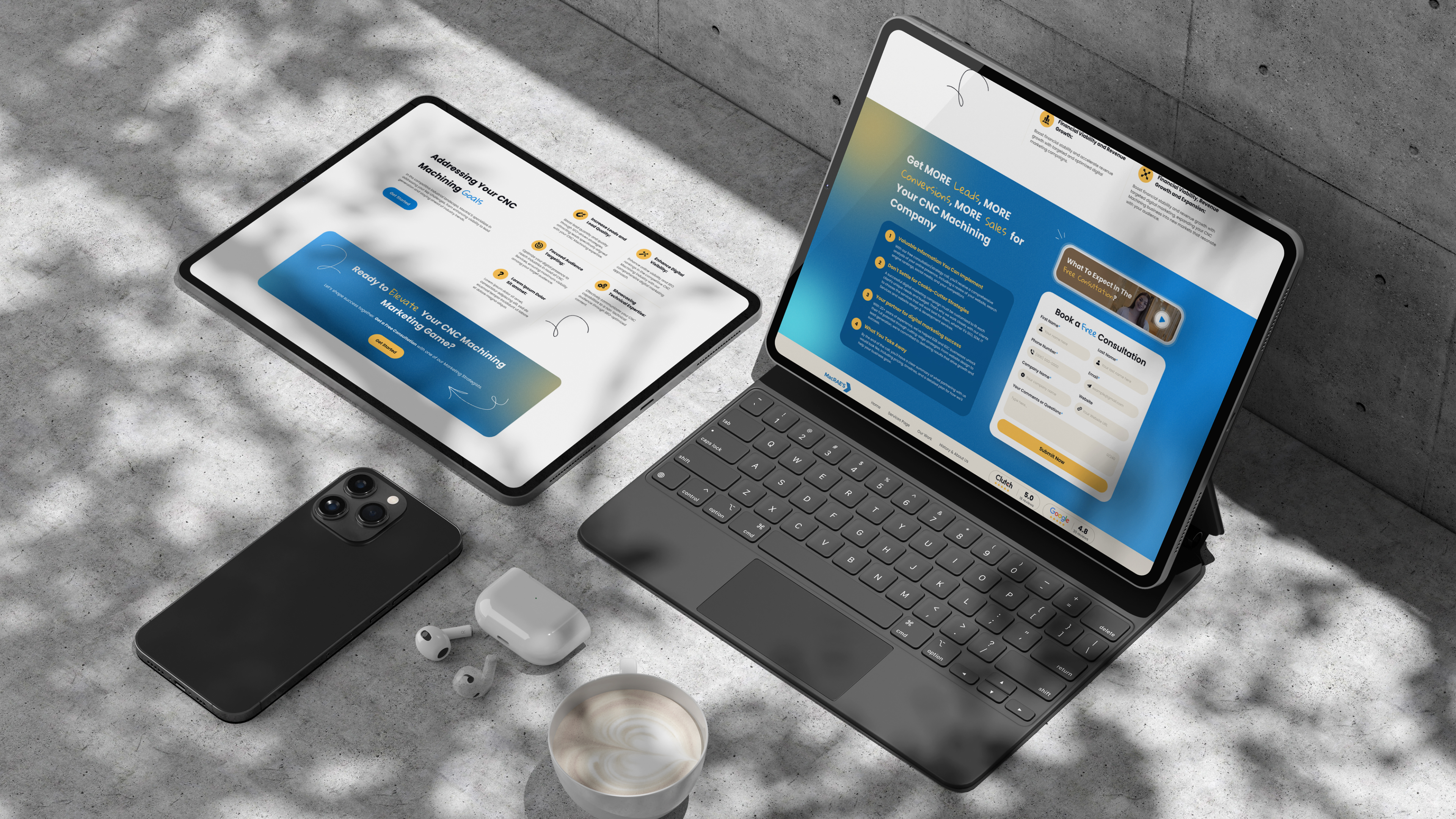 Marketing agency website mockups