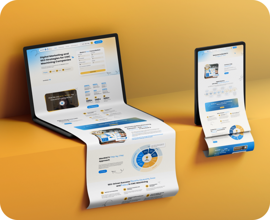 MacRAE's website mockups