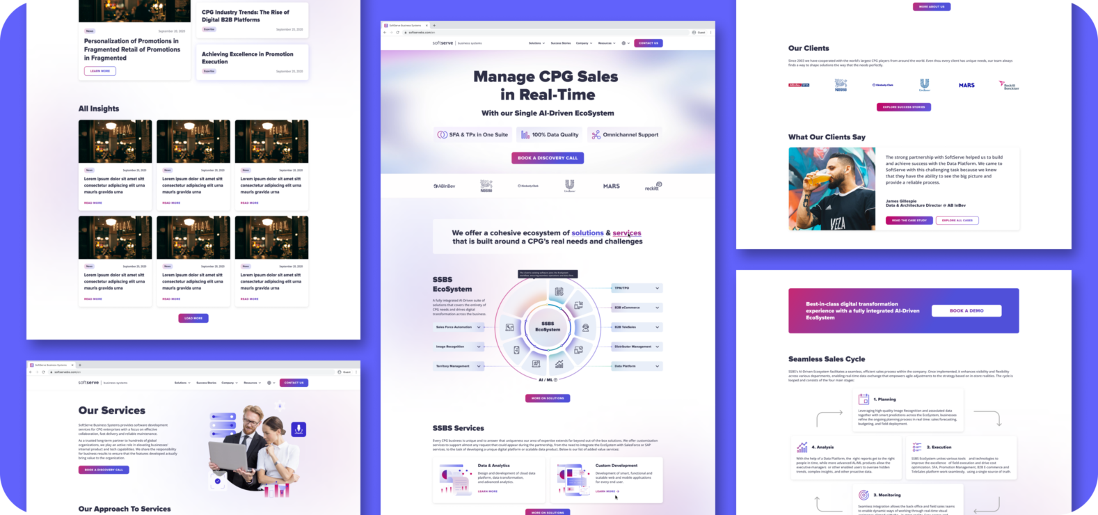 Software development company desktop website mockups