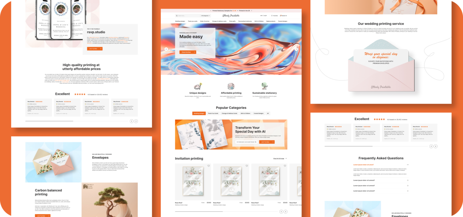 Bright website mockups