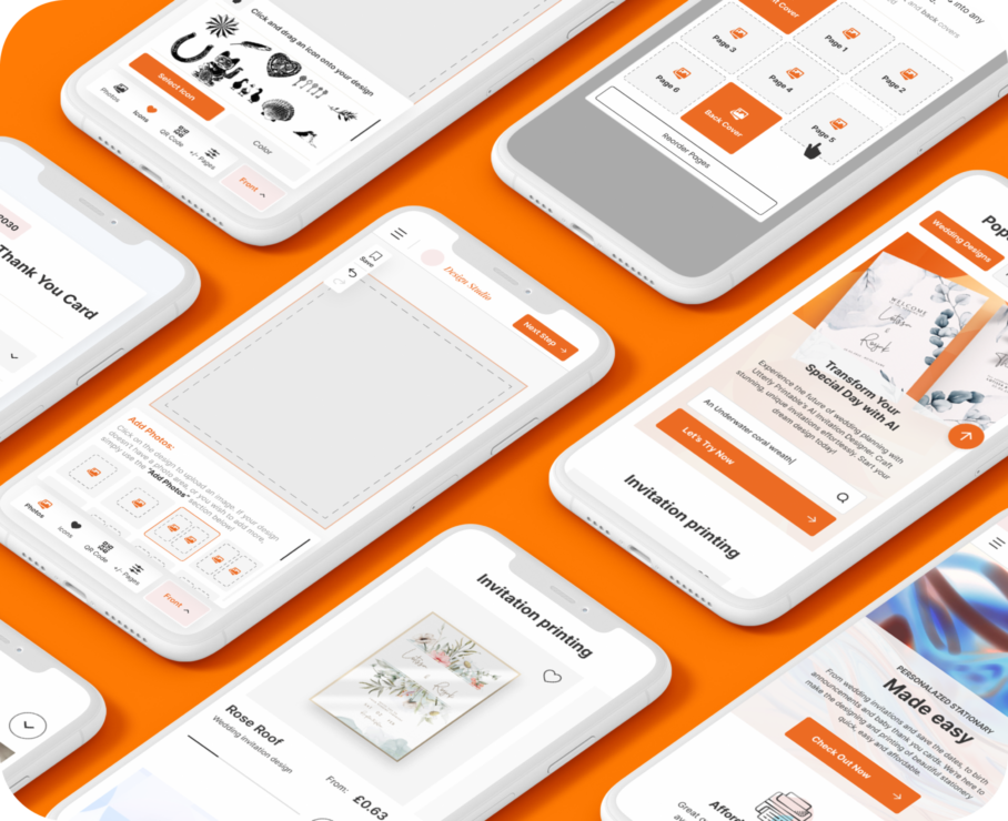 Utterly Printable mobile website mockups