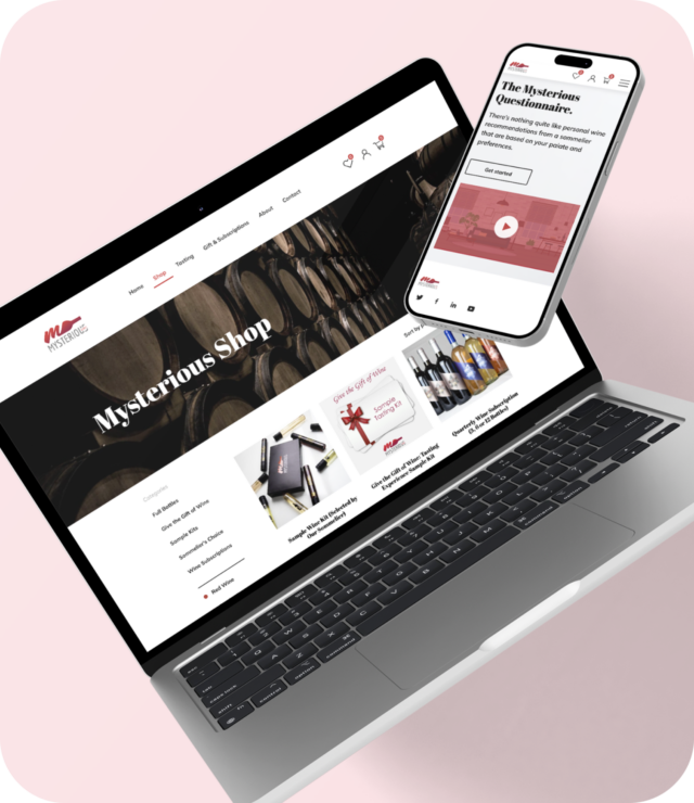 Wine shop website mockups