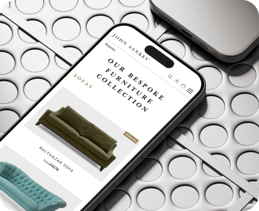John Sankey mobile website mockup