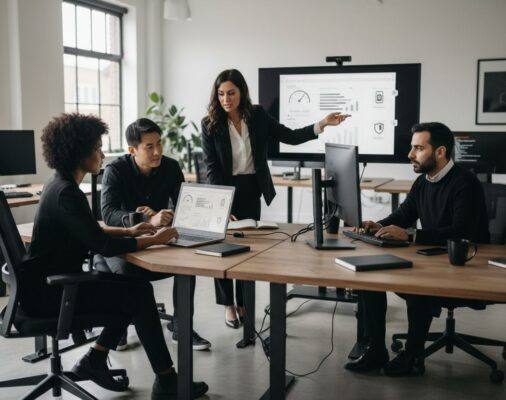 website maintenance, digital teamwork, modern office